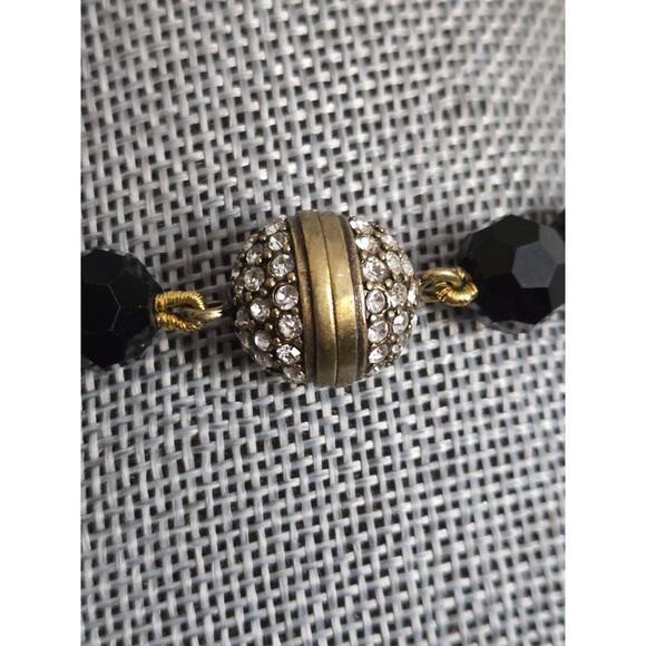 Heidi Daus Convertible Choker Necklace Bracelet Set Hematite Tassels & Crystals - Picture 6 of 10